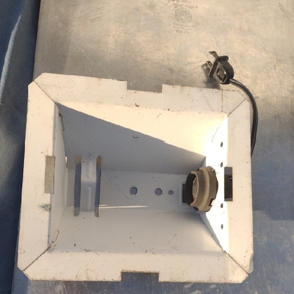 Industrial White Metal Light Fixture - Picture 1 of 1